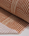 Tecido Viscose Texturizada Listras Geométricas Creme e Argila