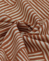 Tecido Viscose Texturizada Listras Geométricas Creme e Argila
