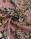 Tecido Linho Misto Estampado Ramos Florais Brando, Dourado e Rosé 