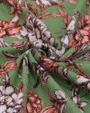 Tecido Linho Misto Estampado Ramos Florais Coral, Bege e Verde