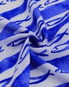 Tecido Viscose Premium Sardines em Listras Irregulares Branco e Azul