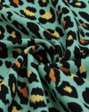 Tecido Viscose Animal Print Clássico Preto e Verde Água