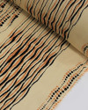 Tecido Viscose Listrado Irregular Pontilhado Preto, Argila e Creme
