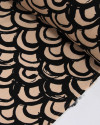 Tecido Viscose Texturizada Arcos Preto e Bege