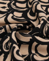 Tecido Viscose Texturizada Arcos Preto e Bege