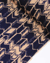 Tecido Viscose Texturizada Chevron Irregular Nude e Azul Marinho