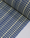 Tecido Viscose Texturizada Quadriculados Irregulares Azul e Creme