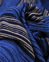 Tecido Viscose Texturizada Listras Bege e Tons de Azul