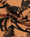 Tecido Viscose Texturizada Onças Pintadas Preto e Argila