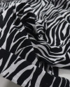 Tecido Tricoline Italiano Animal Print Branco e Preto
