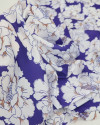 Tecido Crepe Silk Macro Flores Branco e Violeta