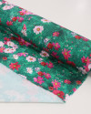 Tecido Alfaiataria de Viscose Italiano Campo Floral Tons de Rosa e Verde