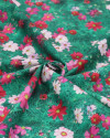 Tecido Alfaiataria de Viscose Italiano Campo Floral Tons de Rosa e Verde