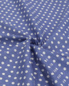 Tecido Linho Misto Poá Branco e Azul Jeans