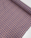 Tecido Crepe de Seda Mariposas Abstratas Azul e Rosé