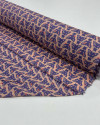 Tecido Crepe de Seda Mariposas Abstratas Azul e Rosé