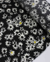 Tecido Crepe de Viscose Tapete Floral Offwhite e Preto