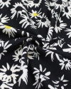 Tecido Crepe de Viscose Tapete Floral Offwhite e Preto
