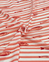Tecido Viscose Premium Sardine em Listras Coral e Branco