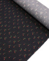 Tecido Cambraia com Algodão Micro Rosas Verde, Vermelho e Preto
