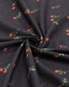 Tecido Cambraia com Algodão Micro Rosas Verde, Vermelho e Preto