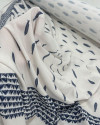 Tecido Viscose Premium Sardine Barrado Duplo Cinza, Azul Marinho e Branco