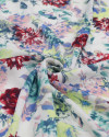Teido Seda Mista Campo Floral Colorido e Branco