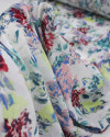 Teido Seda Mista Campo Floral Colorido e Branco