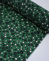 Tecido Crepe Salinas Pingos Irregulares Offwhite, Preto e Verde Floresta