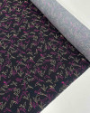 Tecido Crepe de Viscose Pássaros Abstratos Pêssego, Rosa e Preto