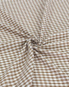 Tecido Crepe de Alfaiataria Qaudriculado Branco e Caramelo