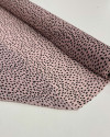 Tecido Crepe Chiffon Italiano Pingos Irregulares Preto e Rosa Chá