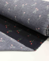 Tecido Cambraia com Algodão Micro Rosas Verde, Vermelho e Preto