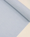 Tecido Tricoline Verano Flamê Listrado Branco e Tons de Azul (0.8m)
