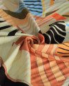 Tecido Viscose Italiano Estampa Abstrata Colorido