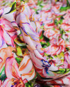 Tecido Viscose Italiano Flores de Hibisco Colorido