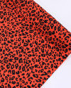 Tecido Viscose Acetinada Italiano Animal Print Preto e Vermelho