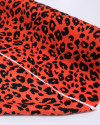 Tecido Viscose Acetinada Italiano Animal Print Preto e Vermelho