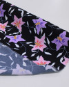 Tecido Crepe de Viscose Flores Rosa, Roxo e Preto