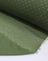 Tecido Crepe Chiffon Micro Poá Metalizado Dourado e Verde Militar