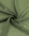 Tecido Crepe Chiffon Micro Poá Metalizado Dourado e Verde Militar