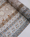 Tecido Crepe Chiffon Brocado Multi Listras Estampadas Tons Terrosos