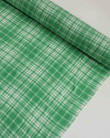 Tecido Linho Misto Italiano Multi Quadriculado Branco e Verde