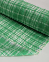 Tecido Linho Misto Italiano Multi Quadriculado Branco e Verde