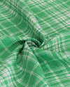 Tecido Linho Misto Italiano Multi Quadriculado Branco e Verde