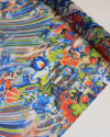 Tecido Crepe Chiffon Italiano Estampa Floral Abstrata Colorido