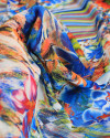 Tecido Crepe Chiffon Italiano Estampa Floral Abstrata Colorido