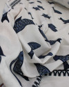 Tecido Viscose Premium Barrado Duplo Sardine Tons de Azul e Branco