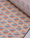 Tecido Viscose Premium Sardine Entre Poá Laranja e Pêssego