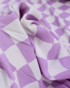 Tecido Viscose Xadrez Regular Lilás e Branco